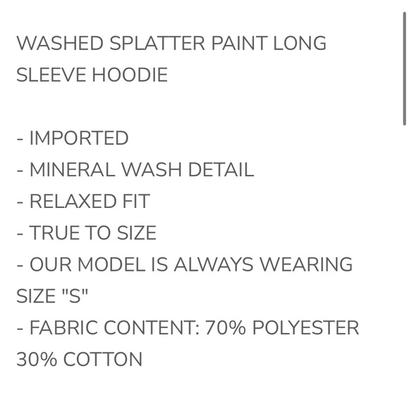 NEW: OLI & HALI WASHED SPLATTER PAINT LONG SLEEVE HOODIE - Picture 6 of 6